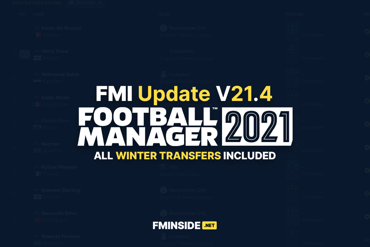Fmi Update 21 4 Winter Update Football Manager 2021 Fm21 Fm2021