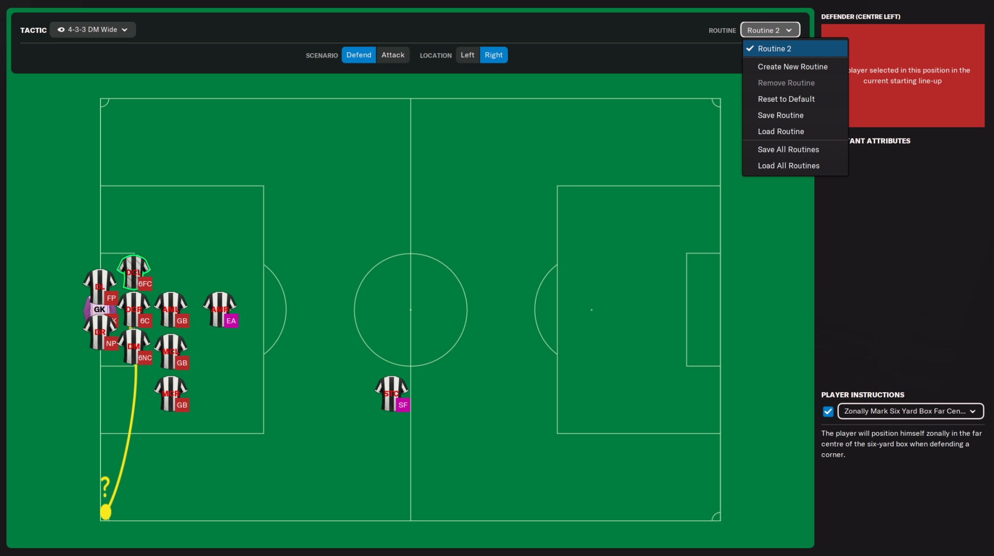 Corner Routines in Football Manager