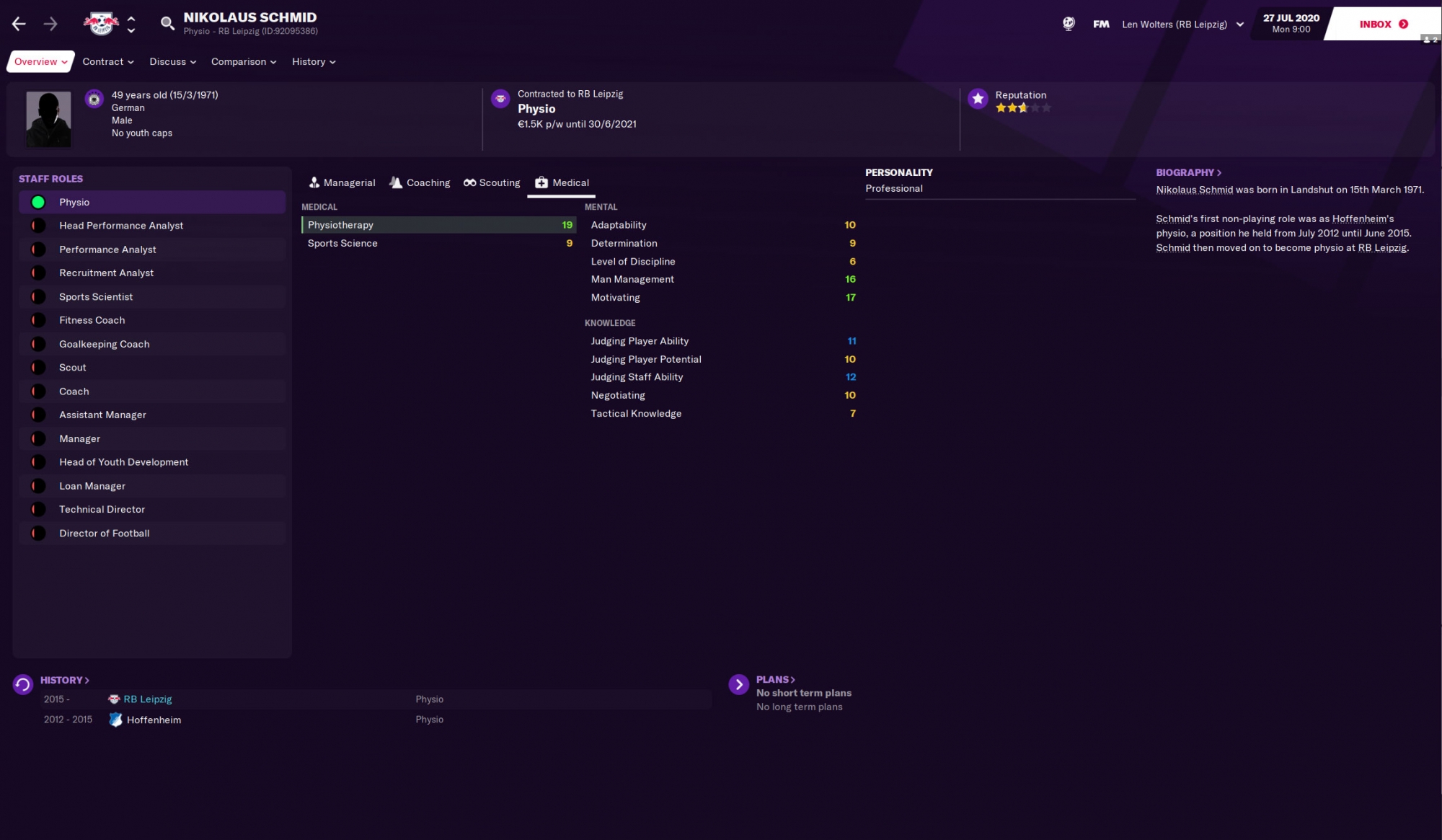 Medical Attributes Football Manager 2021