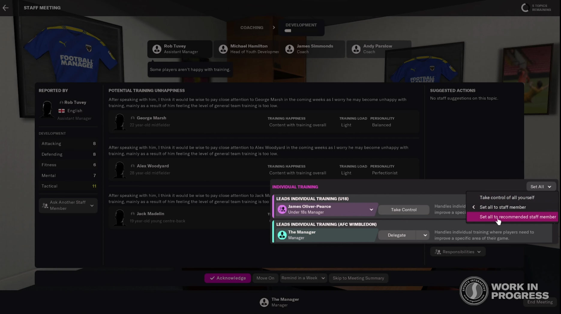 what to do when a player is unhappy championship manager 01/02