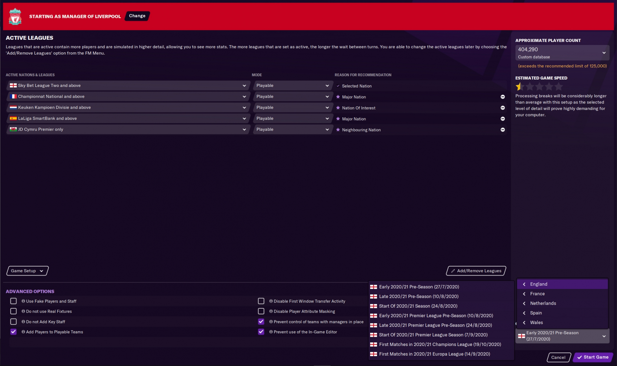 Football Manager 2022 Teams to manage •